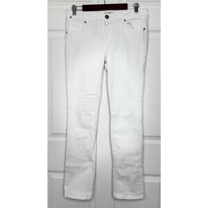 Cabi #752 White Denim Straight Jeans Size 8